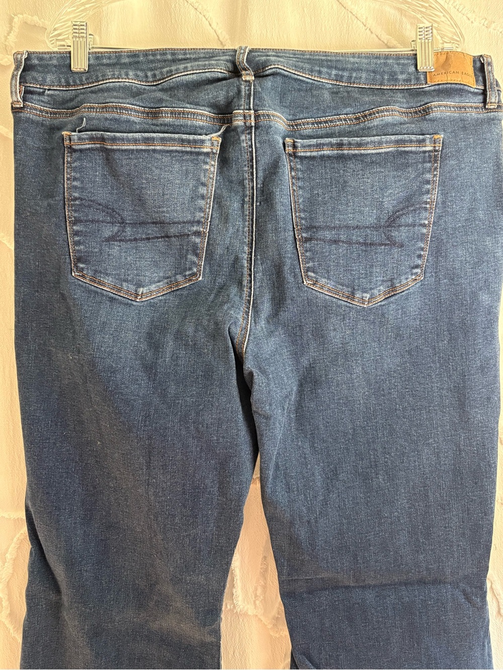American Eagle Low Rise Flare Jeans Size 20 Long Stretch Dark Wash - Picture 4 of 7
